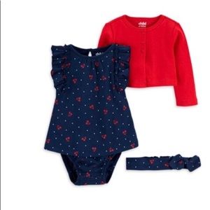 Child of Mine by Carter’s Dress Set 0-3 Months Three Piece Set